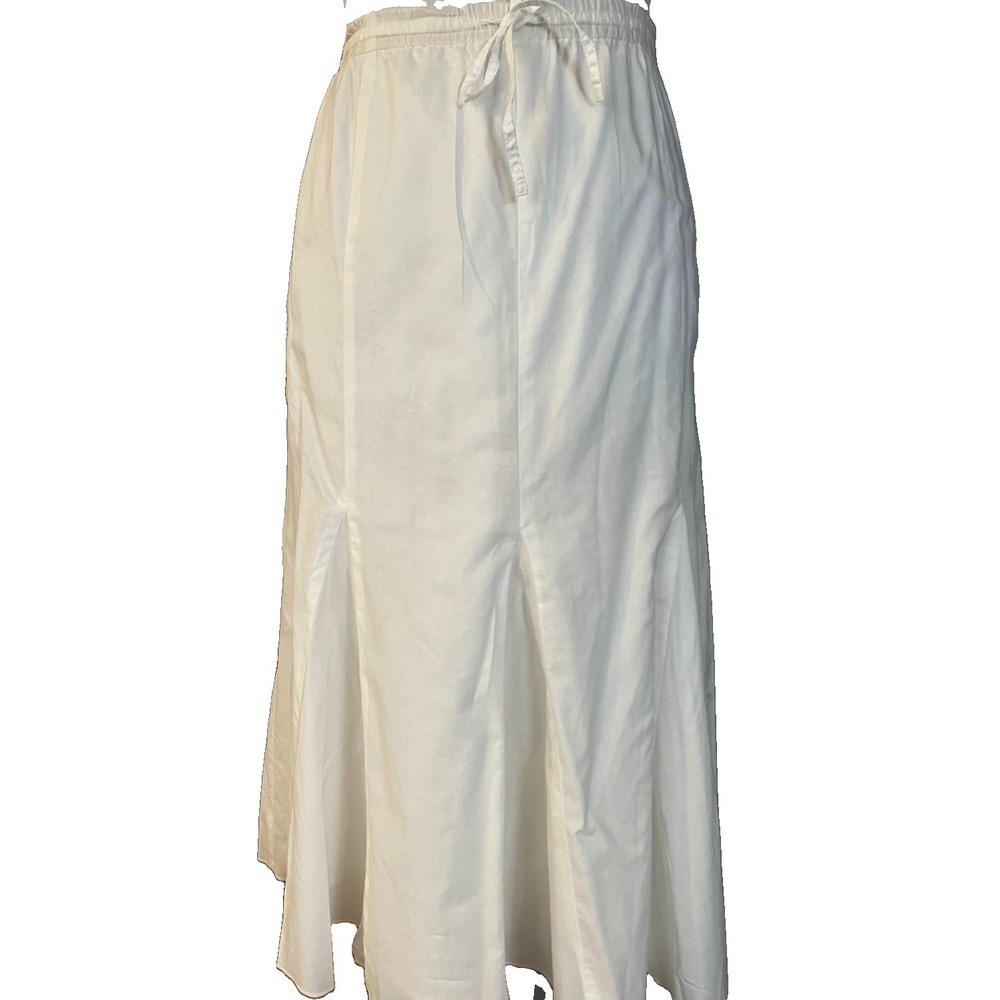 Belongings White Flare Skirt Sz S Triangular Panel Pull On Coastal Minimalist